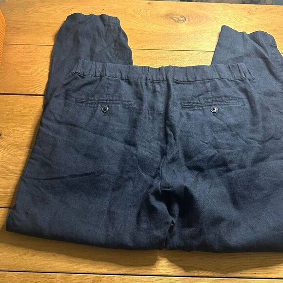 Club Monaco linen blend joggers large navy - Picture 7 of 8